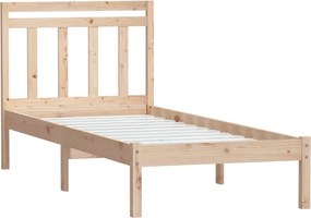 vidaXL Πλαίσιο Κρεβατιού 75 x 190 εκ. από Μασίφ Ξύλο Small Single