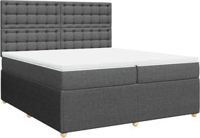 vidaXL Κρεβάτι Boxspring με Στρώμα Σκούρο Γκρι 200x200 εκ. Υφασμάτινο