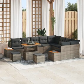 vidaXL Σετ Καναπέ Κήπου με μαξιλάρι 12 pcs Γκρι