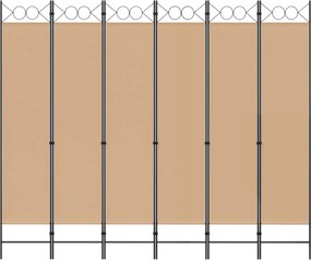 vidaXL Διαχωριστικό Δωματίου 6-Πάνελ Μπεζ 240 x 200 cm Ύφασμα