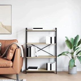 vidaXL Ράφι Βιβλίων Δρύς Sonoma 80 x 30 x 120 εκ Επεξεργασμένο ξύλο