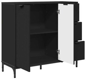 vidaXL Πλαϊνό γραφείο Μαύρο 89.5 x 33 x 82 εκ. Επεξεργασμένο ξύλο