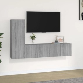 vidaXL Σετ Επίπλων Τηλεόρασης 3 Τεμ. Γκρι Sonoma Επεξεργασμένο Ξύλο