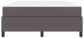 vidaXL Σκελετός κρεβατιού με στρώμα Γκρι 140 x 200 cm Τεχνητό δέρμα