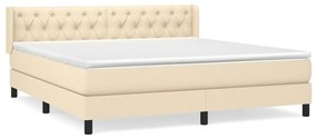 ΚΡΕΒΑΤΙ BOXSPRING ΜΕ ΣΤΡΩΜΑ ΚΡΕΜ 160X200 ΕΚ. ΥΦΑΣΜΑΤΙΝΟ 3129966