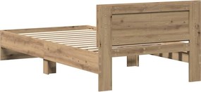 vidaXL Κρεβάτι με Κεφαλάρι Artisan Δρυς 100 x 200 cm