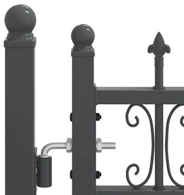 vidaXL Πύλη Φράχτη με Στρογγυλή Κορυφή Γκρι 305 x 75 εκ. Ατσάλι