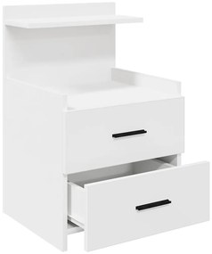 vidaXL Κομοδίνα 2 τεμ. με 2 Συρτάρια Λευκά 40x36,5x62 εκ.