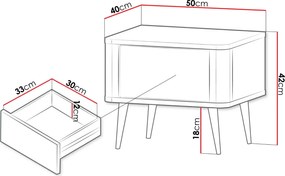 Κομοδίνο Marly Reg-Kafe