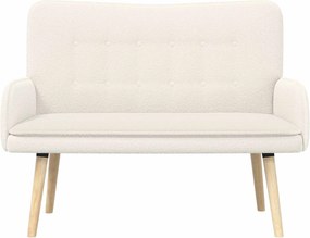 vidaXL Καναπές 2 ατόμων Κρεμ 115 x 61 x 87 εκ. Μπουκλέ