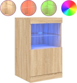 vidaXL Μπουφές με LED Sonoma Δρυς 41 x 37 x 67 εκ.