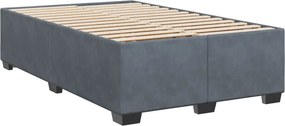 vidaXL Κρεβάτι Boxspring με Στρώμα Σκούρο Γκρι 120x200 εκ. Βελούδινο