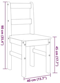 Καρέκλες Τραπεζαρίας Panama Λευκό 40x46x90εκ. Μασίφ Ξύλο Πεύκου - Λευκό