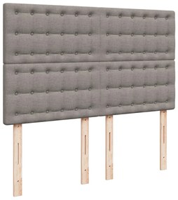 Κρεβάτι Boxspring με Στρώμα Taupe 140x190 εκ. Υφασμάτινο - Μπεζ-Γκρι