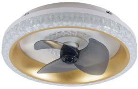 Ανεμιστήρας Οροφής Superior 101000260 Με Φως Led Και Τηλεχειριστήριο Φ50x27cm 35W Gold Inlight Διάμετρος 50cm