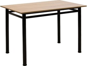 Τραπέζι "DINNER" σε δρυς/μαύρο gloss χρώμα 110x70x77