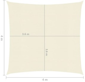 Πανί Σκίασης Κρεμ 4 x 4 μ. από HDPE 160 γρ./μ² - Κρεμ