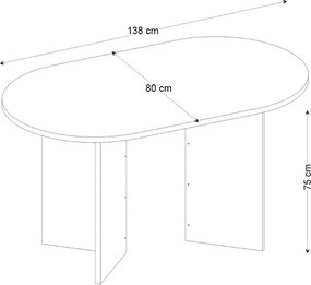 Τραπέζι Cortado Megapap χρώμα sapphire oak 138x80x75εκ.