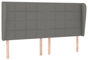 Κεφαλάρι με Πτερύγια Σκούρο Γκρι 163x23x118/128 εκ. Υφασμάτινο 3117963
