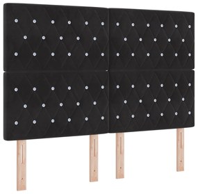 vidaXL Κρεβάτι Box Spring  με Στρώμα Μαύρο 140x200 εκ Βελούδο