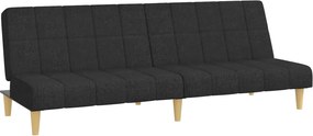 vidaXL Καναπές Κρεβάτι Διθέσιος Μαύρος Υφασμάτινος