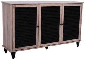 Παπουτσοθήκη MCKENNA Ξύλινη με 3 πόρτες Sonama - Μαύρο 112x30x68,5Υ εκ. 112x30x68.5 εκ.