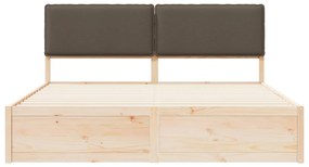 vidaXL Σκελετός Κρεβατιού με Επενδεδυμένο Κεφαλάρι Taupe 200 x 200 cm