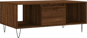 vidaXL Τραπεζάκι Σαλονιού Καφέ Δρυς 90x50x36,5 εκ. Επεξεργασμ. Ξύλο