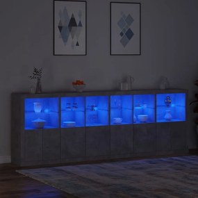 Μπουφές με Φώτα LED Γκρι Σκυροδέματος 283 x 37 x 100 εκ. - Γκρι