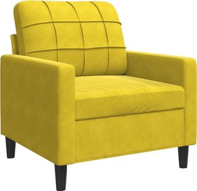 vidaXL Πολυθρόνα Κίτρινο 60 εκ. Βελούδινη