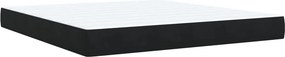 vidaXL Κρεβάτι Boxspring με Στρώμα Μαύρο 180x200 εκ. Βελούδινο
