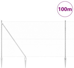 vidaXL Φράκτης Εξαγωνικός 1.6x100 μ. Γαλβανισμένο Ατσάλι