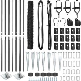 vidaXL Στύλος Περιφράξεων Γκρι 10 x 1,4 μ (πάχος πλέγματος 36 χιλ.)