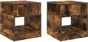 vidaXL End Table 2 pcs Καπνιστό Δρύς 40,5 x 40 x 45 εκ