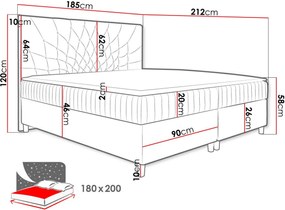 Επενδυμένο κρεβάτι Prowansja-Gkri Skouro-180 x 200