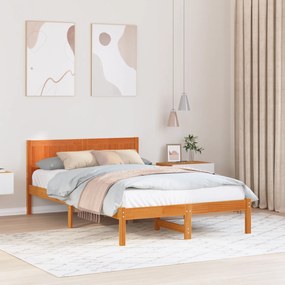 vidaXL Κρεβάτι Καφέ Κερί Καφέ κερί Μασίφ ξύλο 120 x 200 cm Ανθεκτικό