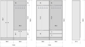 Έπιπλο Εισόδου Λευκό M5 119,6x37,3x182,8
