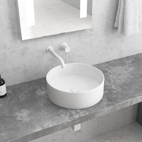 Karag LT 3134 Νιπτήρας Επικαθήμενος Λευκός Ματ Πορσελάνη Ø35,5x12cm
