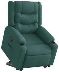 Πολυθρόνα Ηλεκ. Ανακλ. Ανύψωση Σκ. Πράσινο Υφασμάτινη