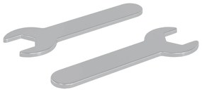 vidaXL Δίχαλο 2 pcs Ασημί 13 mm Σίδερο