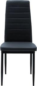 Καρέκλα Parker pakoworld PU ανθρακί-μαύρο πόδι 42x48x98εκ