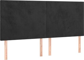 vidaXL Κρεβάτι Boxspring με Στρώμα Μαύρο 180x200 εκ. Βελούδινο