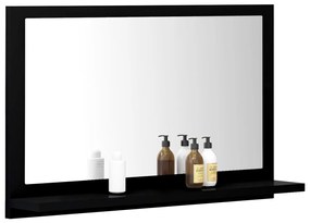 Καθρέφτης Μπάνιου Μαύρος 60 x 10,5 x 37 εκ. Μοριοσανίδα - Μαύρο