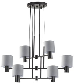 SE21-BL-100-SH2 ADEPT BLACK PENDANT GREY SHADE+