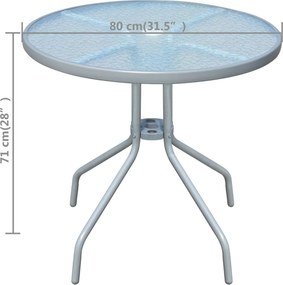 vidaXL Τραπέζι Bistro Γκρι 80 x 71 εκ. Ατσάλινο