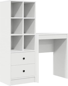 vidaXL Γραφείο με συρτάρι με ράφι με αποθήκευση 2 pcs Λευκό