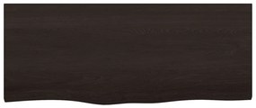 vidaXL Επιφάνεια Τραπεζιού Σκούρο Καφέ 100x40x(2-6)εκ Επεξ. Μασίφ Δρυς