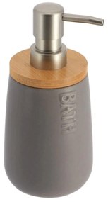 Δοχείο Κρεμοσάπουνου 06.6293260 Grey-Natural Bamboo,Κεραμικό