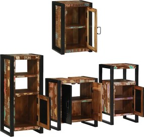 vidaXL Σετ Επίπλων Μπάνιου 4 τμχ. Πολύχρωμο 55 x 35 x 60 εκ.
