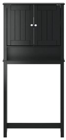 Ντουλάπι Πλυντηρίου BERG Μαύρο 76x27x164,5 εκ. από Μασίφ Ξύλο - Μαύρο